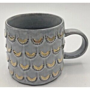 Starbucks Coffee Anniversary Mermaid Scales Siren Mug Grey Gold 2016 10 oz